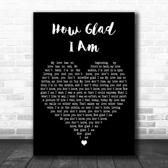 Aretha Franklin How Glad I Am Black Heart Decorative Wall Art Gift Song Lyric Print