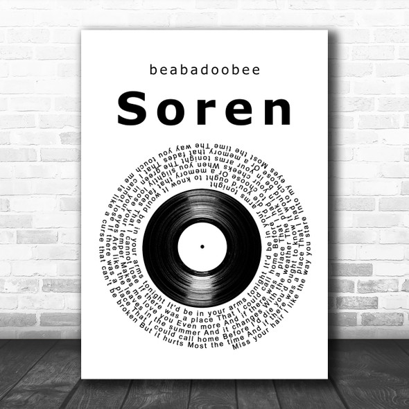 beabadoobee Soren Vinyl Record Decorative Wall Art Gift Song Lyric Print