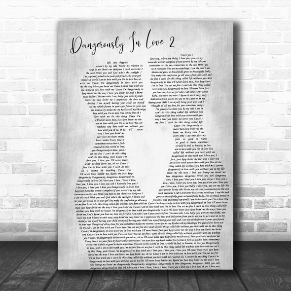 Beyoncé Dangerously In Love 2 Two Men Gay Couple Wedding Grey Wall Art Song Lyric Print