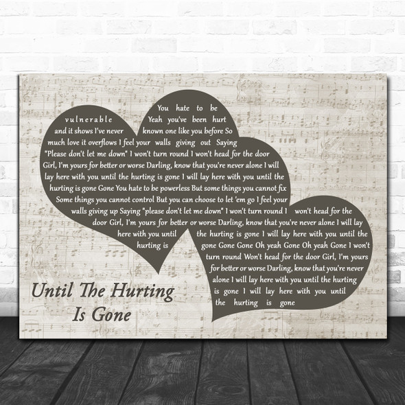 Billy Raffoul Until the Hurting is Gone Landscape Music Script Two Hearts Song Lyric Print