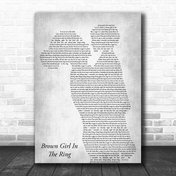 Boney M Brown Girl In The Ring Mother & Child Grey Decorative Gift Song Lyric Print