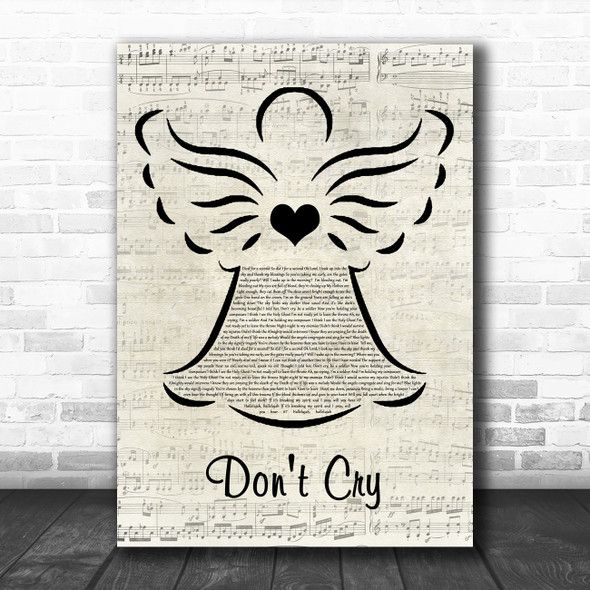 Bugzy Malone & Dermot Kennedy Don't Cry Music Script Angel Decorative Wall Art Gift Song Lyric Print