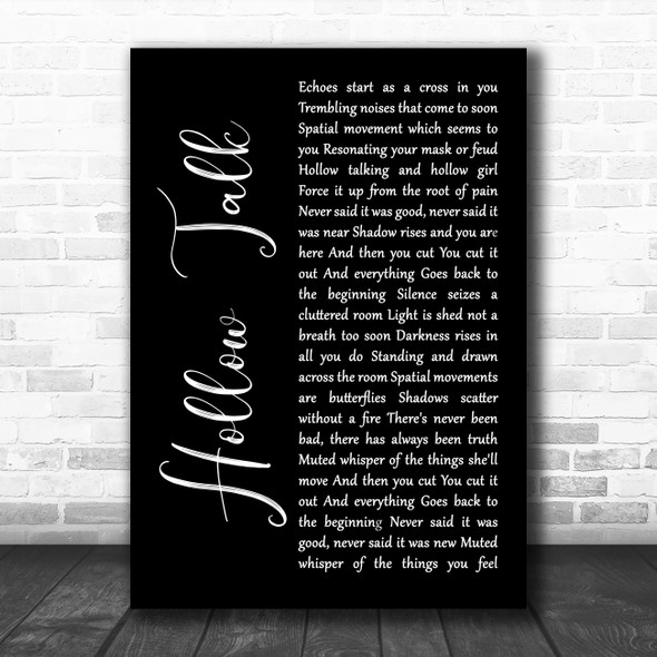 Choir of Young Believers Hollow Talk Black Script Decorative Wall Art Gift Song Lyric Print