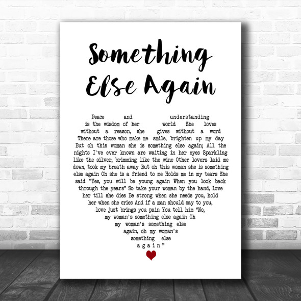 Chris De Burgh Something Else Again White Heart Decorative Wall Art Gift Song Lyric Print