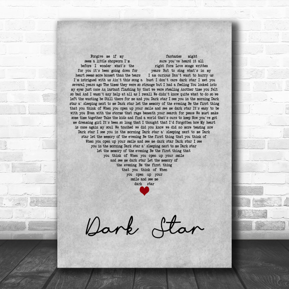 Crosby, Stills & Nash Dark Star Grey Heart Decorative Wall Art Gift Song Lyric Print