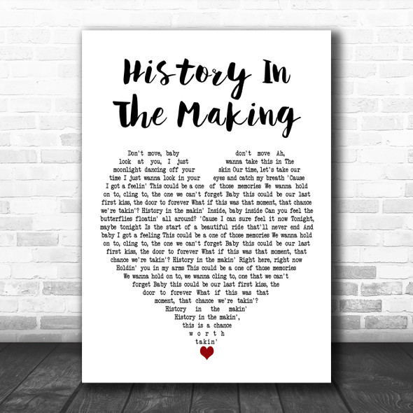 Darius Rucker History In The Making White Heart Decorative Wall Art Gift Song Lyric Print