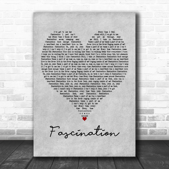 David Bowie Fascination Grey Heart Decorative Wall Art Gift Song Lyric Print