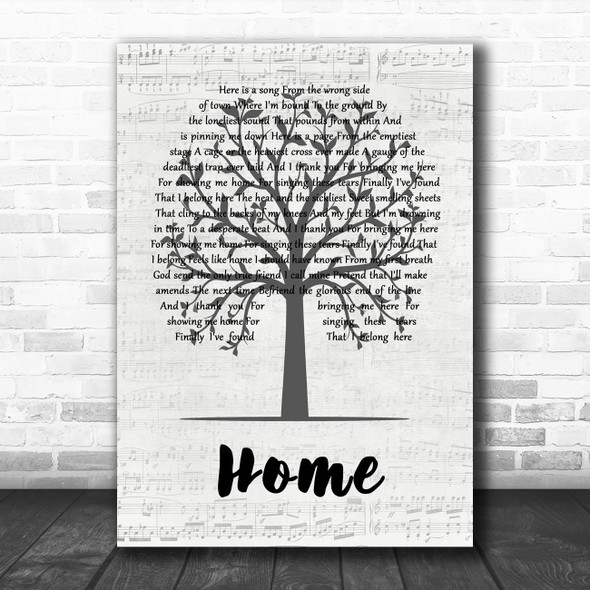 Depeche Mode Home Music Script Tree Decorative Wall Art Gift Song Lyric Print