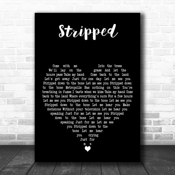 Depeche Mode Stripped Black Heart Decorative Wall Art Gift Song Lyric Print