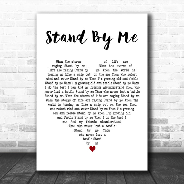 Elvis Presley Stand By Me White Heart Decorative Wall Art Gift Song Lyric Print