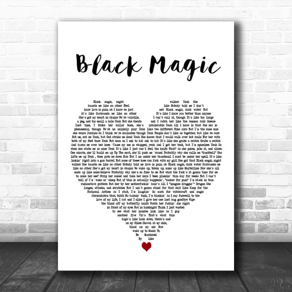 Eminem Ft. Skylar Grey Black Magic White Heart Decorative Wall Art Gift Song Lyric Print