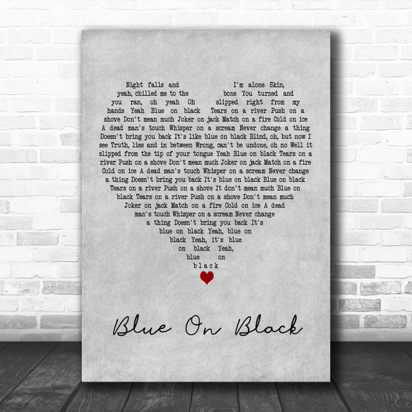 Five Finger Death Blue On Black Grey Heart Decorative Wall Art Gift Song Lyric Print