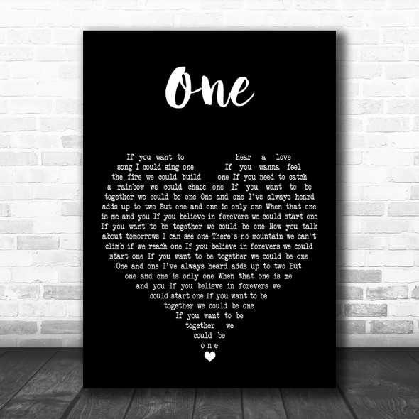 George Jones & Tammy Wynette One Black Heart Decorative Wall Art Gift Song Lyric Print