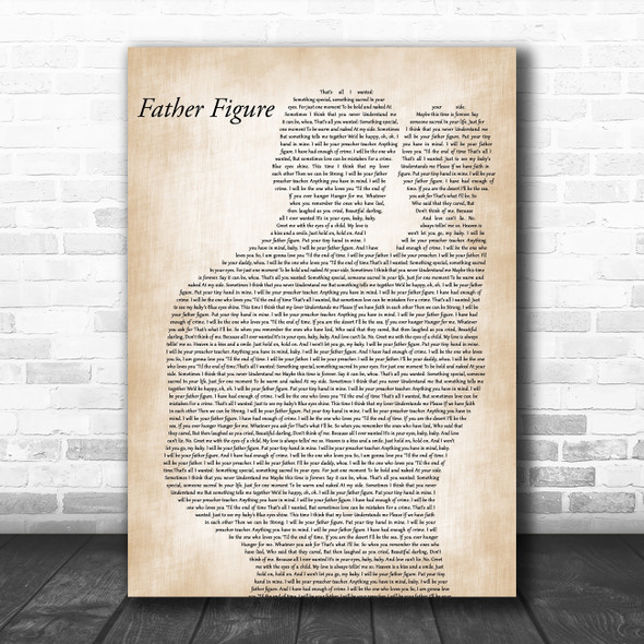 George Michael Father Figure Father & Baby Decorative Wall Art Gift Song Lyric Print
