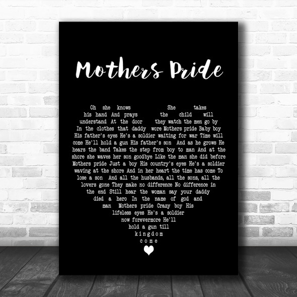 George Michael Mothers Pride Black Heart Decorative Wall Art Gift Song Lyric Print