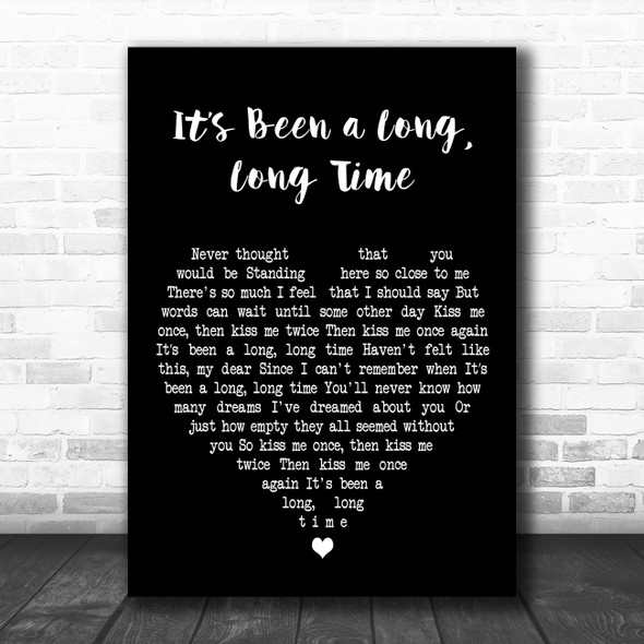 Harry James and His Orchestra Its Been a Long, Long Time Black Heart Song Lyric Print