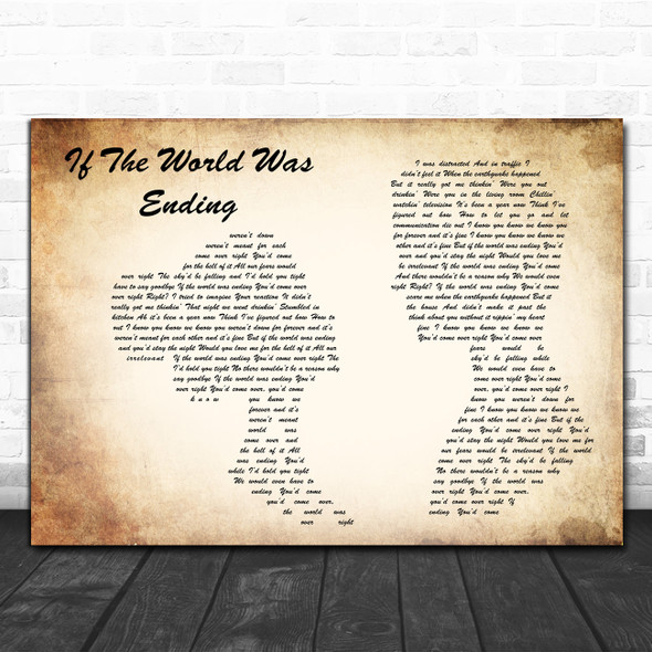 JP Saxe If The World Was Ending Man Lady Couple Decorative Gift Song Lyric Print