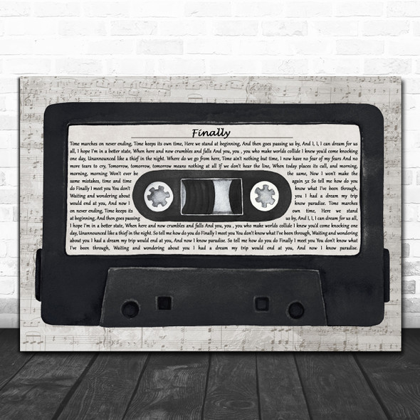 Kings of Tomorrow Finally Music Script Cassette Tape Decorative Wall Art Gift Song Lyric Print