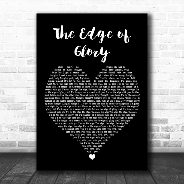 Lady Gaga The Edge of Glory Black Heart Decorative Wall Art Gift Song Lyric Print