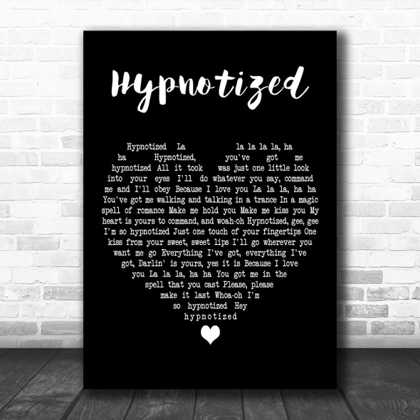Linda Jones Hypnotized Black Heart Decorative Wall Art Gift Song Lyric Print