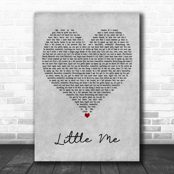 Little Mix Little Me Grey Heart Decorative Wall Art Gift Song Lyric Print