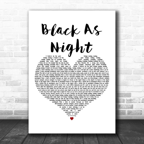 Nahko And Medicine For The People Black As Night White Heart Wall Art Song Lyric Print