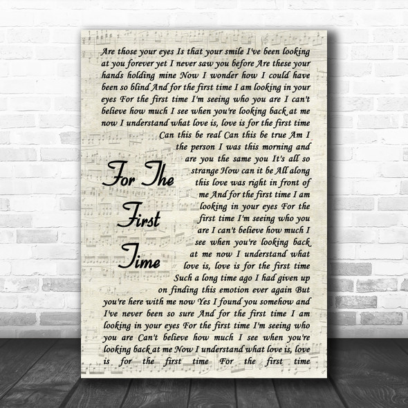 Rod Stewart For The First Time Vintage Script Song Lyric Music Wall Art Print