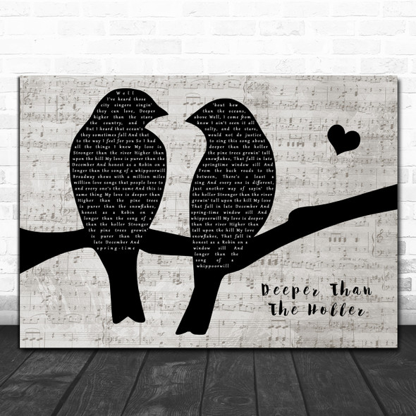 Randy Travis Deeper Than The Holler Lovebirds Music Script Decorative Gift Song Lyric Print