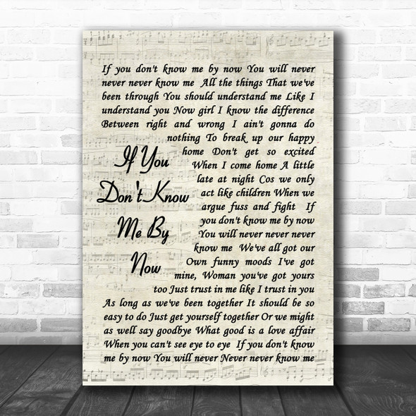 Simply Red If You Don't Know Me By Vintage Script Song Lyric Music Wall Art Print