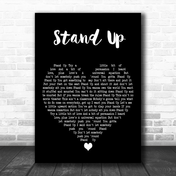 Rick Springfield Stand Up Black Heart Decorative Wall Art Gift Song Lyric Print