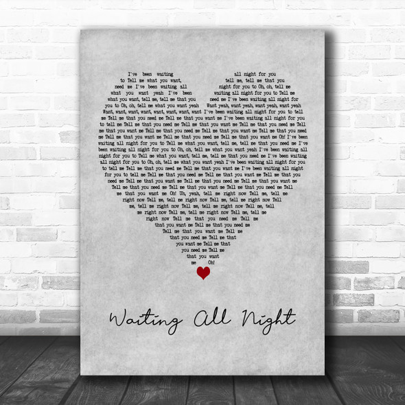 Rudimental Waiting All Night Grey Heart Decorative Wall Art Gift Song Lyric Print