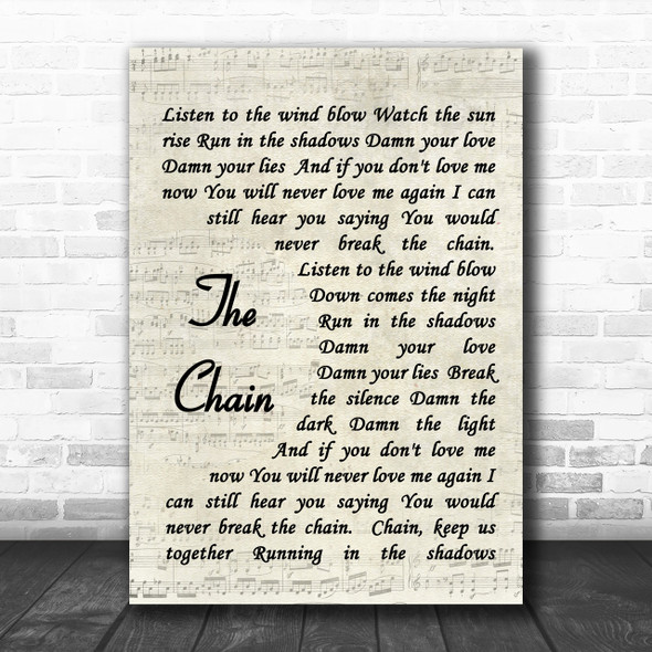 Fleetwood Mac The Chain Song Lyric Music Wall Art Print