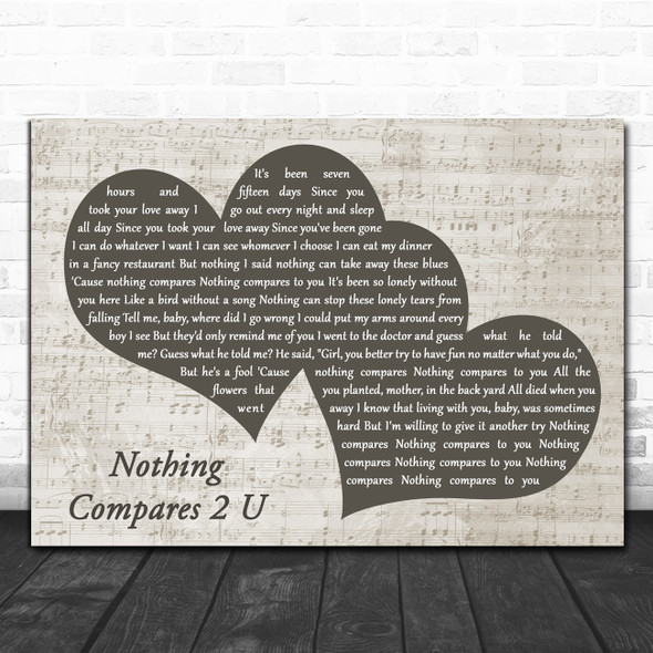 Sinead O'Connor C Landscape Music Script Two Hearts Decorative Wall Art Gift Song Lyric Print