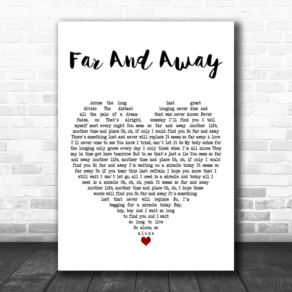 Slash feat. Myles Kennedy & The Conspirators Far And Away White Heart Wall Art Song Lyric Print