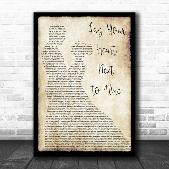 Steve Azar Lay Your Heart Next to Mine Man Lady Dancing Decorative Gift Song Lyric Print