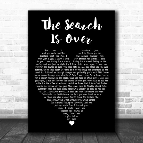 Survivor The Search Is Over Black Heart Decorative Wall Art Gift Song Lyric Print