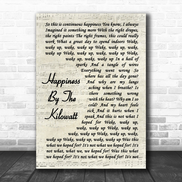 Alexisonfire Happiness By The Kilowatt Vintage Script Song Lyric Music Wall Art Print