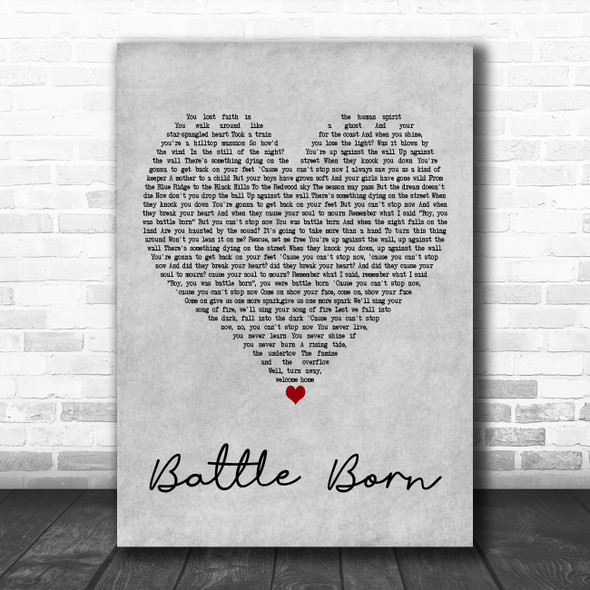 The Killers Battle Born Grey Heart Decorative Wall Art Gift Song Lyric Print