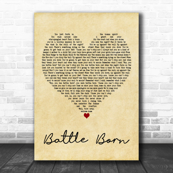 The Killers Battle Born Vintage Heart Decorative Wall Art Gift Song Lyric Print