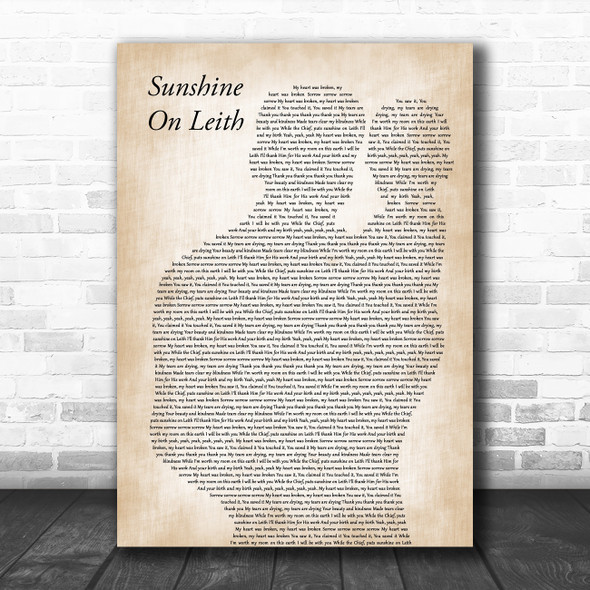 The Proclaimers Sunshine On Leith Father & Baby Decorative Wall Art Gift Song Lyric Print