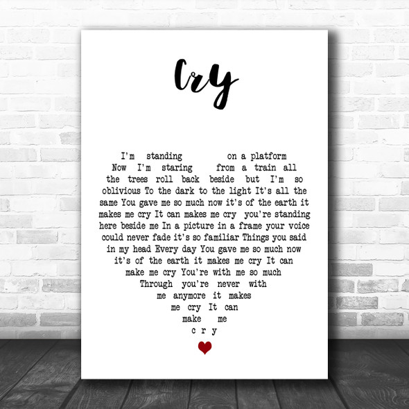 The Sundays Cry White Heart Decorative Wall Art Gift Song Lyric Print