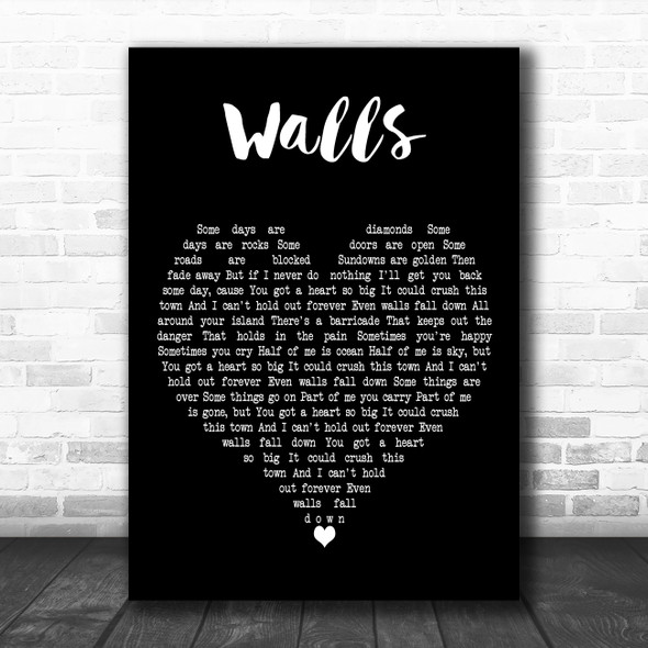 Tom Petty And The Heartbreakers Walls Black Heart Decorative Wall Art Gift Song Lyric Print