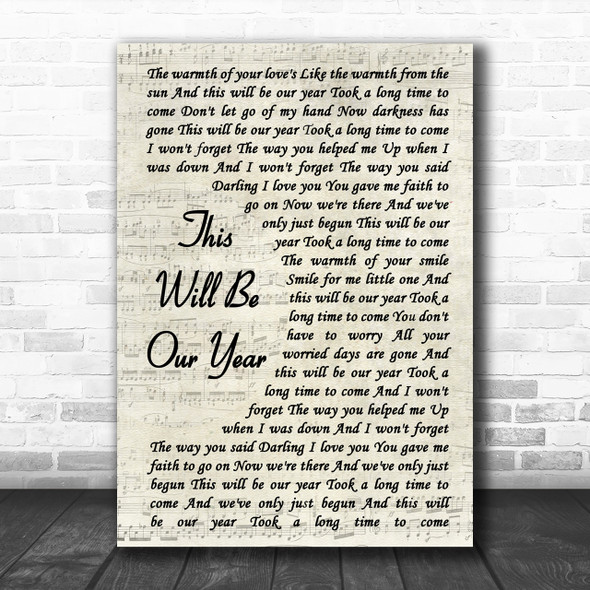 Foo Fighters This Will Be Our Year Vintage Script Song Lyric Music Wall Art Print