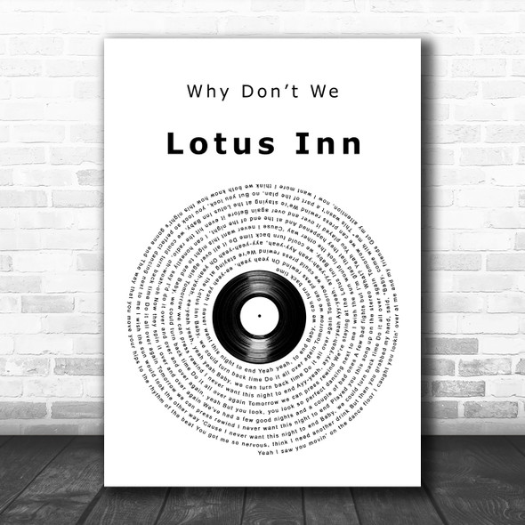 Why Don't We Lotus Inn Vinyl Record Decorative Wall Art Gift Song Lyric Print