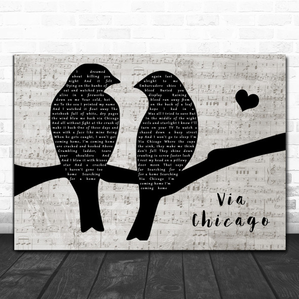 Wilco Via Chicago Lovebirds Music Script Decorative Wall Art Gift Song Lyric Print