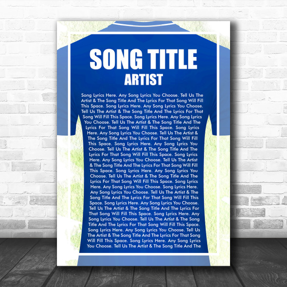 Football Shirt Any Colour Any Song Lyric Personalized Music Wall Art Print