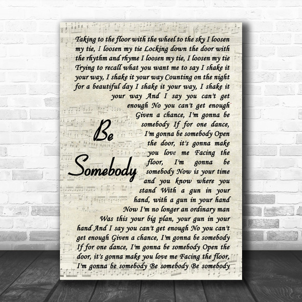 Kings Of Leon Be Somebody Vintage Script Song Lyric Music Wall Art Print