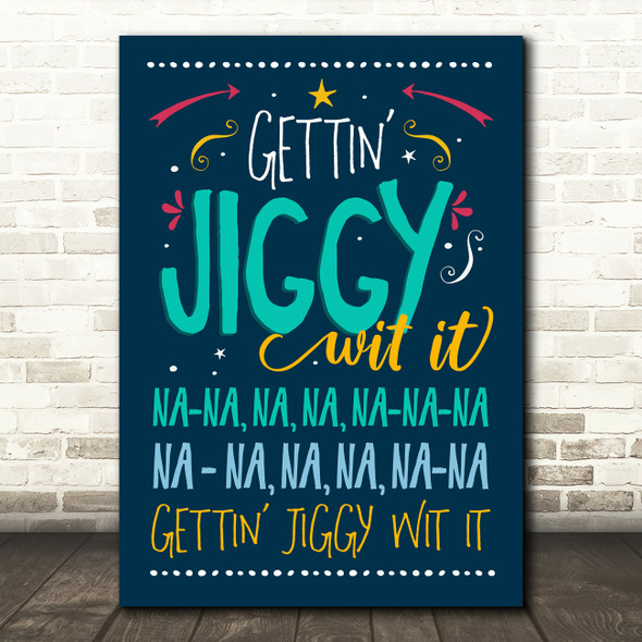 Will Smith Gettin' Jiggy Wit It Cloud Stars And Arrows Music Song Lyric Wall Art Print