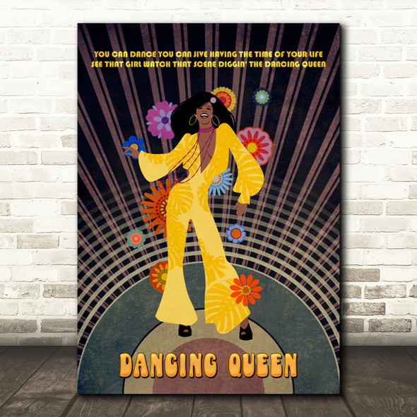 Abba Dancing Queen Dark Skin Music Song Lyric Wall Art Print