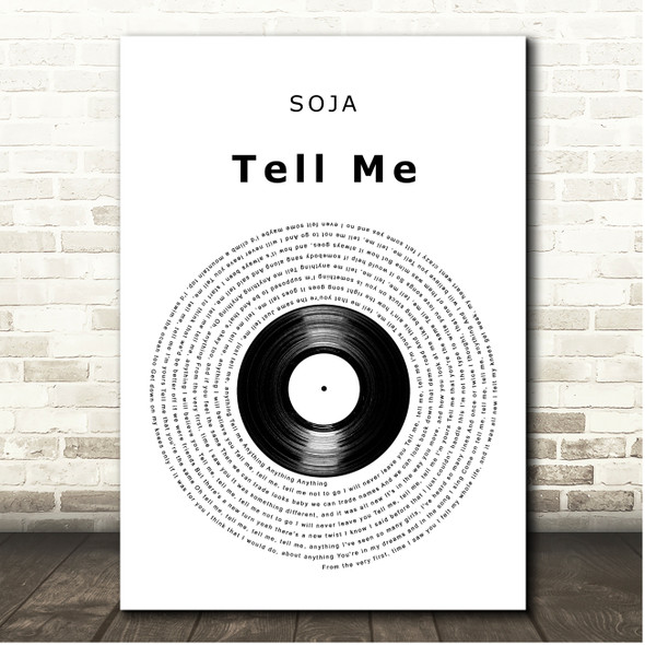 SOJA Tell Me Vinyl Record Song Lyric Print